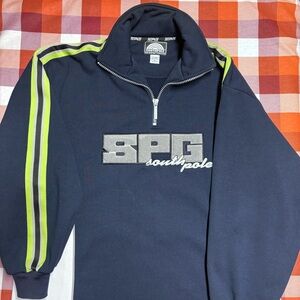 Vintage Y2K SPG Southpole quarter zip sweatshirt thick SPG patch embroidered on